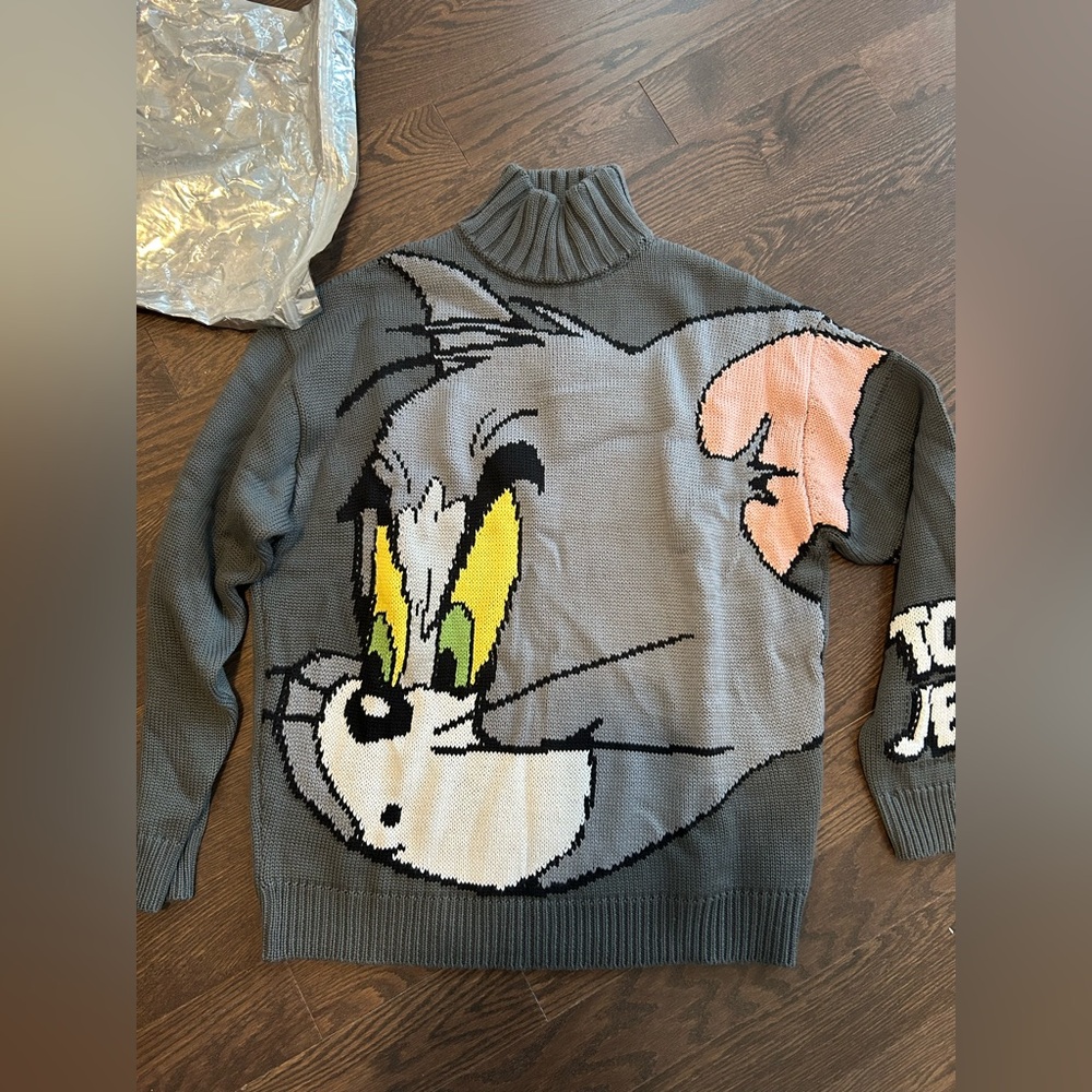 Authentic GCDS Tom And Jerry Turtleneck Sweater oversize fit, women/men unisex